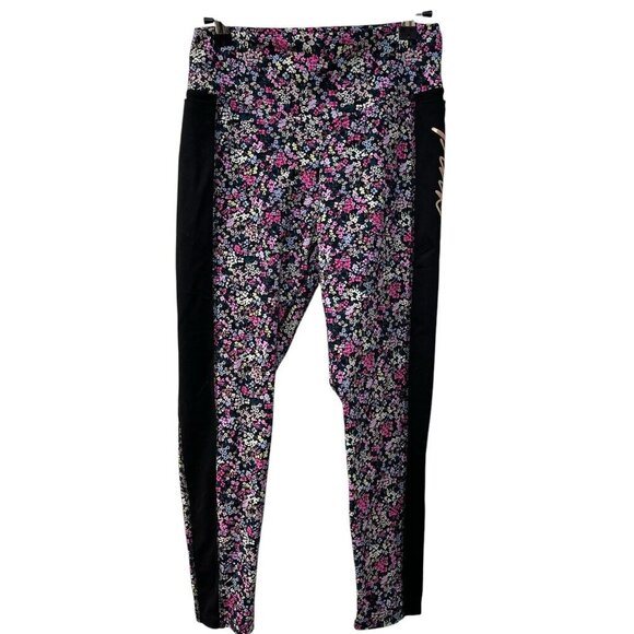 Victoria's Secret PINK ULTIMATE LEGGING Floral Side Pockets Logo Size Medium - Picture 1 of 7